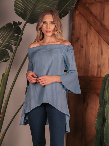Off The Shoulders Hi-Lo Hem Top